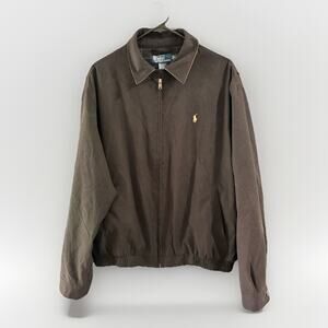 Polo Ralph Lauren Mens Black Zip Pony Logo Bi Swing Windbreaker Zip Jacket Large